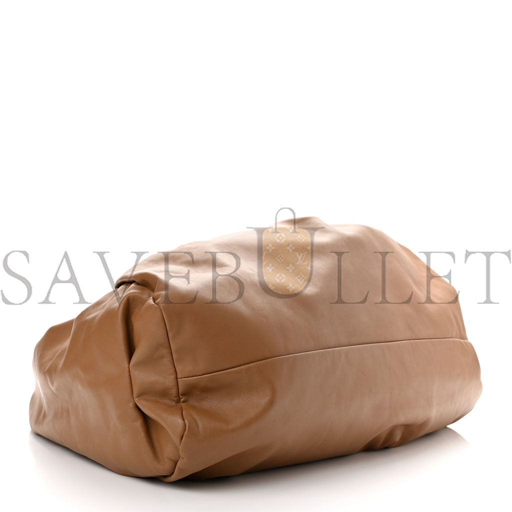 BOTTEGA VENETA SMOOTH BUTTER CALFSKIN LARGE THE SHOULDER POUCH TEAK (52*25*15cm)