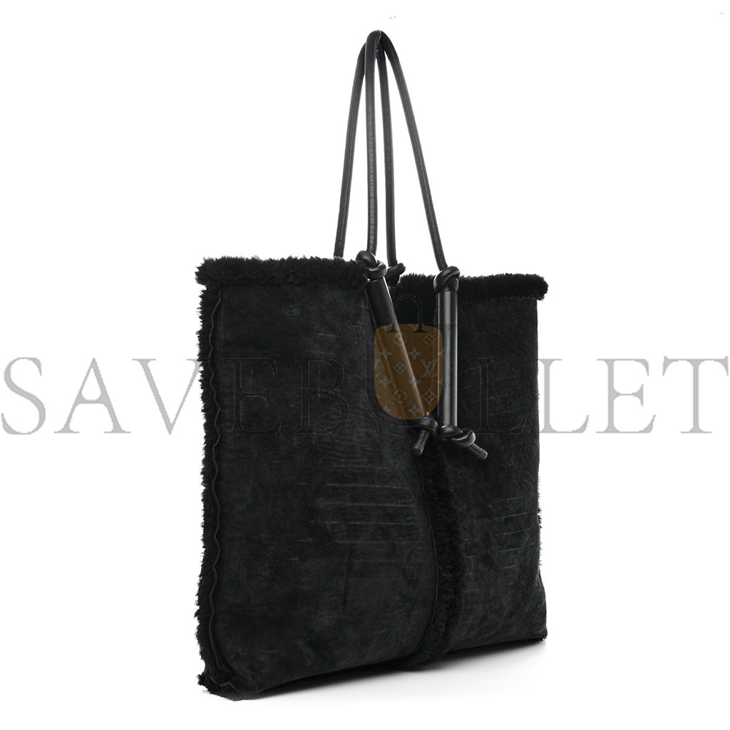 BOTTEGA VENETA SHEARLING REVERSIBLE TOTE BLACK (48*46*12cm)