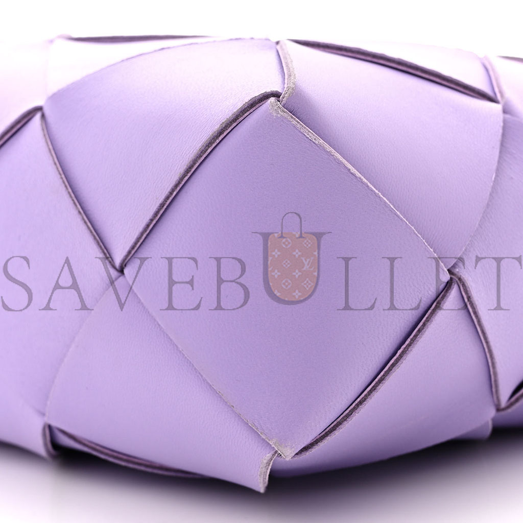 BOTTEGA VENETA LAMBSKIN MAXI INTRECCIATO SMALL CASSETTE CAMERA BAG WISTERIA  (22*14*7cm)