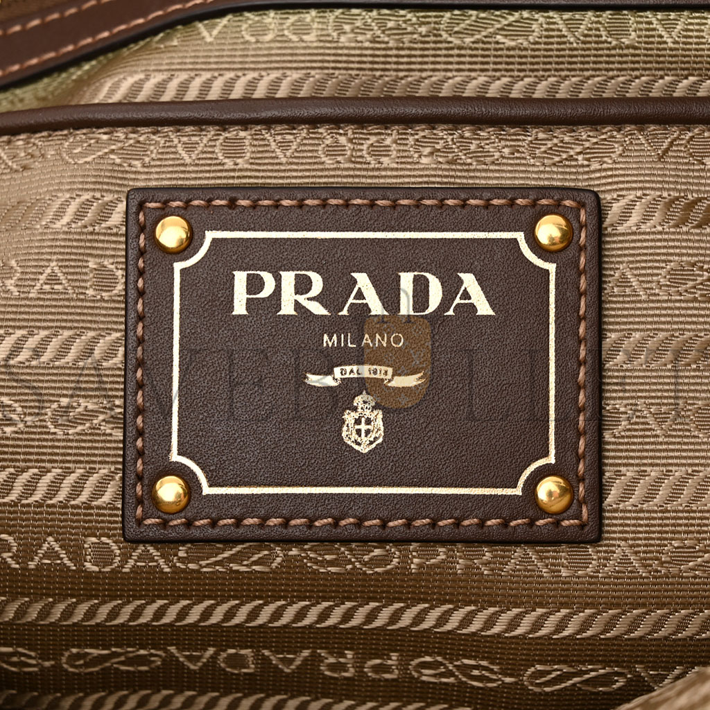 PRADA JACQUARD LOGO TOTE CORDA BRUCIATO (33*23*16cm)