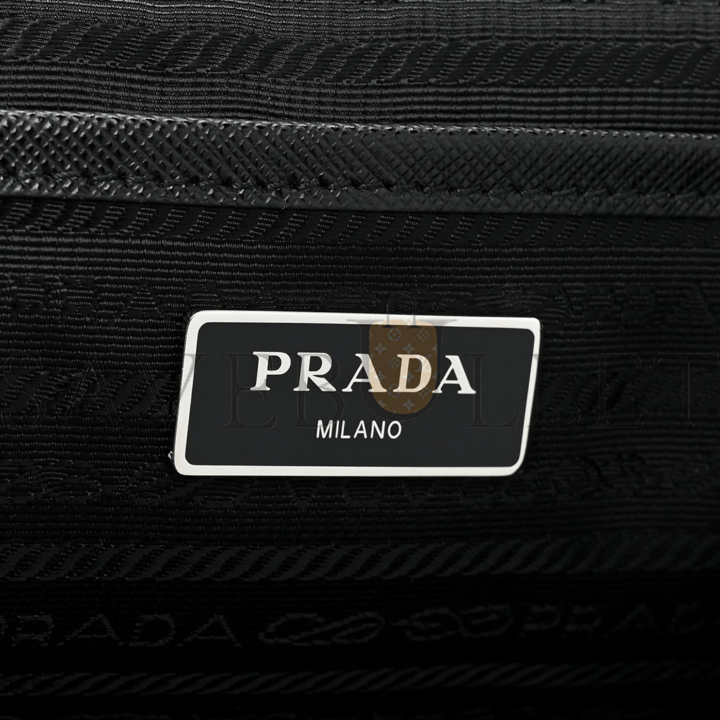 PRADA RE-NYLON TESSUTO SAFFIANO MEDIUM BACKPACK BLACK (29*28*15cm)