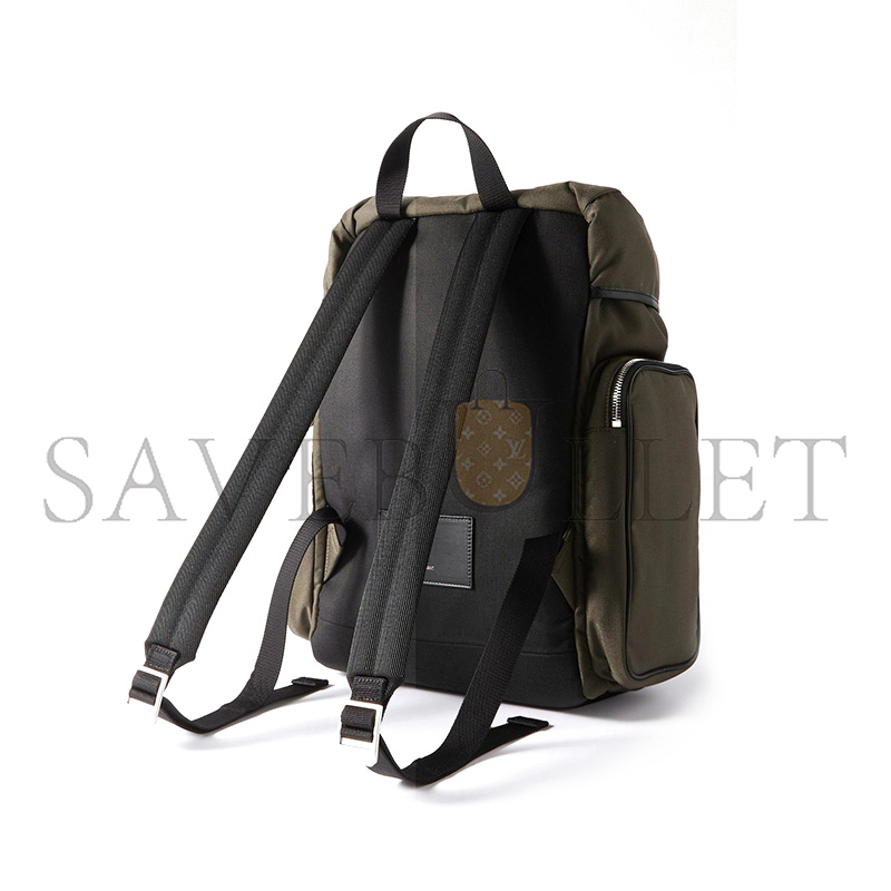 YSL CITY MULTI-POCKET BACKPACK IN ECONYL®, SMOOTH LEATHER AND NYLON 437110FABO12986 (34*42*22cm)