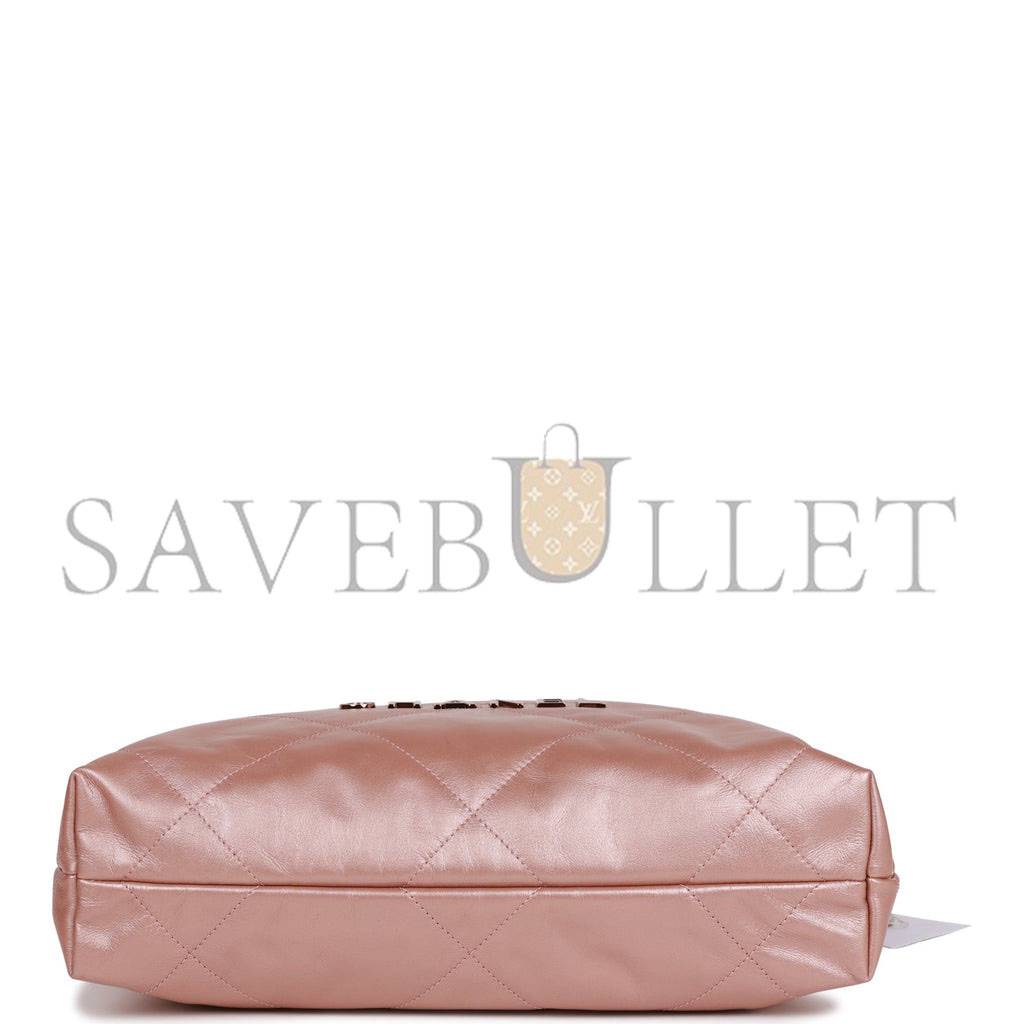 CHANEL SMALL 22 BAG COPPER CALFSKIN ROSE GOLD HARDWARE (37*35*7cm)