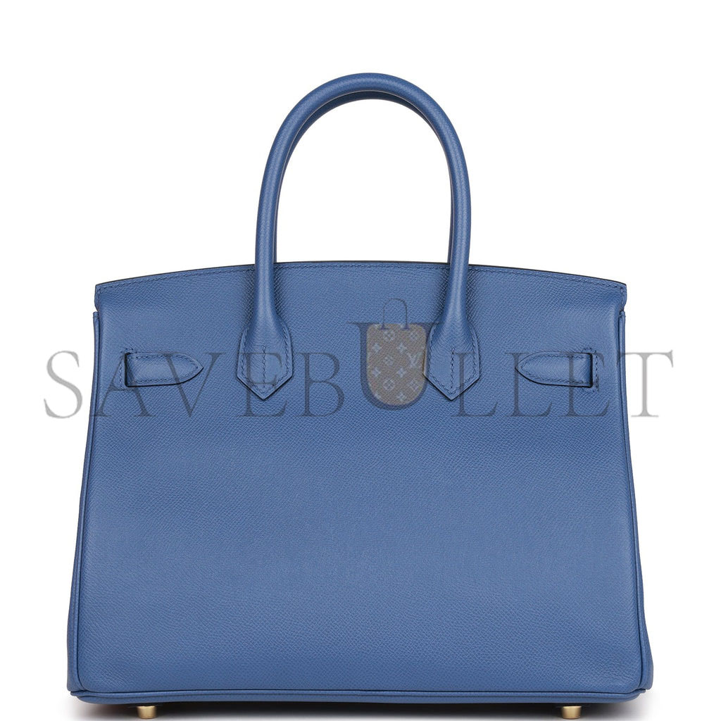 HERMES BIRKIN 30 BLEU BRIGHTON EPSOM GOLD HARDWARE (25cm)