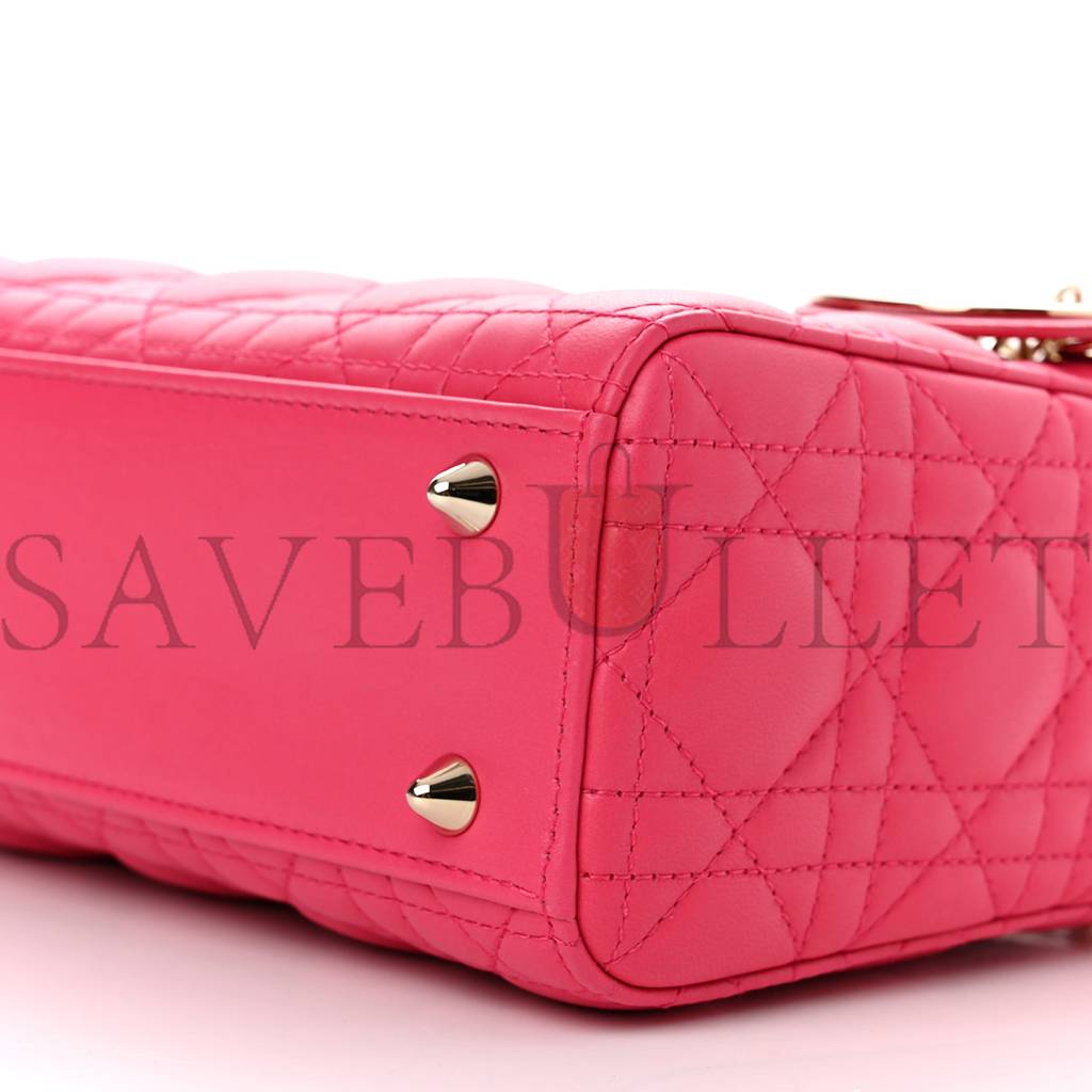 DIOR LAMBSKIN CANNAGE SMALL MY ABCDIOR LADY DIOR FRAISE (20*17*8.9cm)